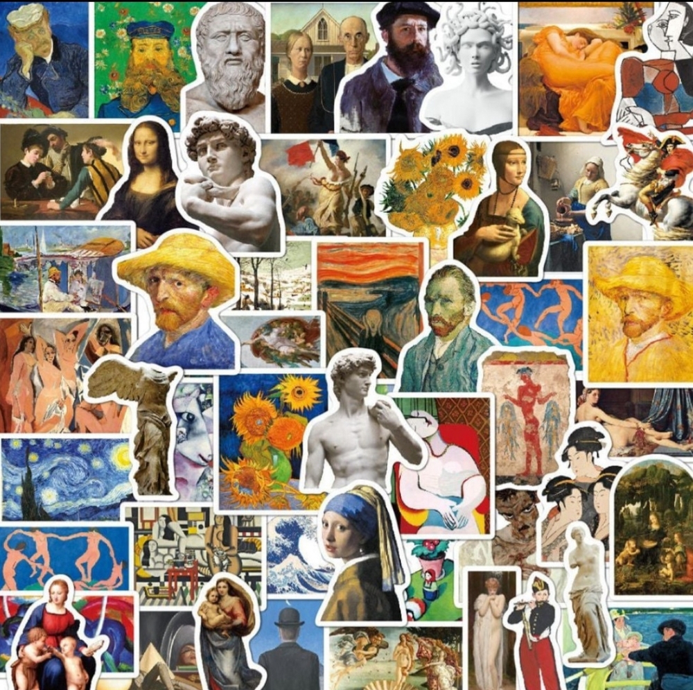 52PCS Classic Artwork Stickers